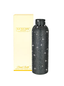 Luxury Diamonte Drink Bottle - Black
