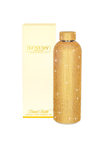 Luxury Diamonte Drink Bottle - Gold