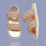 Lav-Ish Silver Twisted Rope Sandal Rose Gold