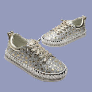 LAV-ISH Gold Twinkle Sneakers