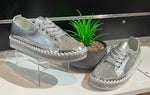 Leather Silver Diamanté Sneakers