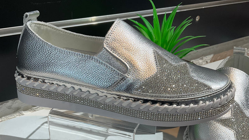 Leather Diamanté Star Sneakers