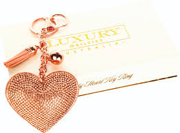 Luxury Heart Key Ring - Rose
