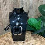 Black leather necklace