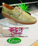 Cabello Kroot Leather Shoes (Olive) Orthotic Friendly