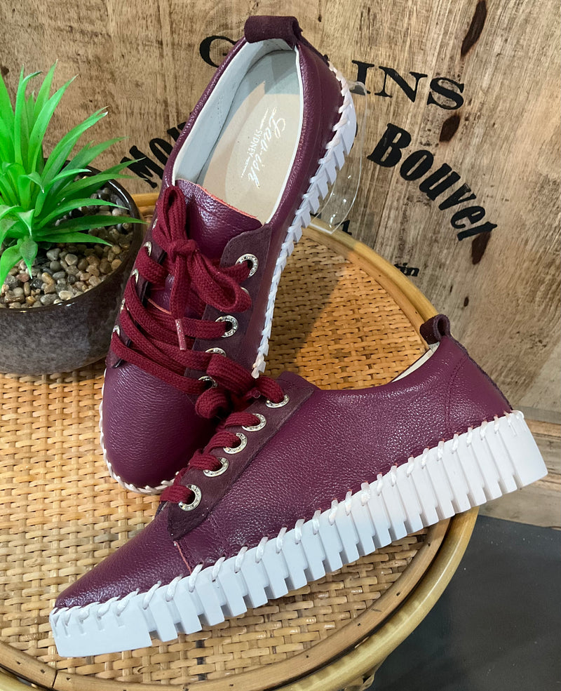 Lav-ish Leather Sneakers - Plum