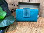 Genuine Italian Leather Wallet medium Blue