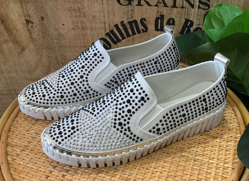 White Star Black gem shoes