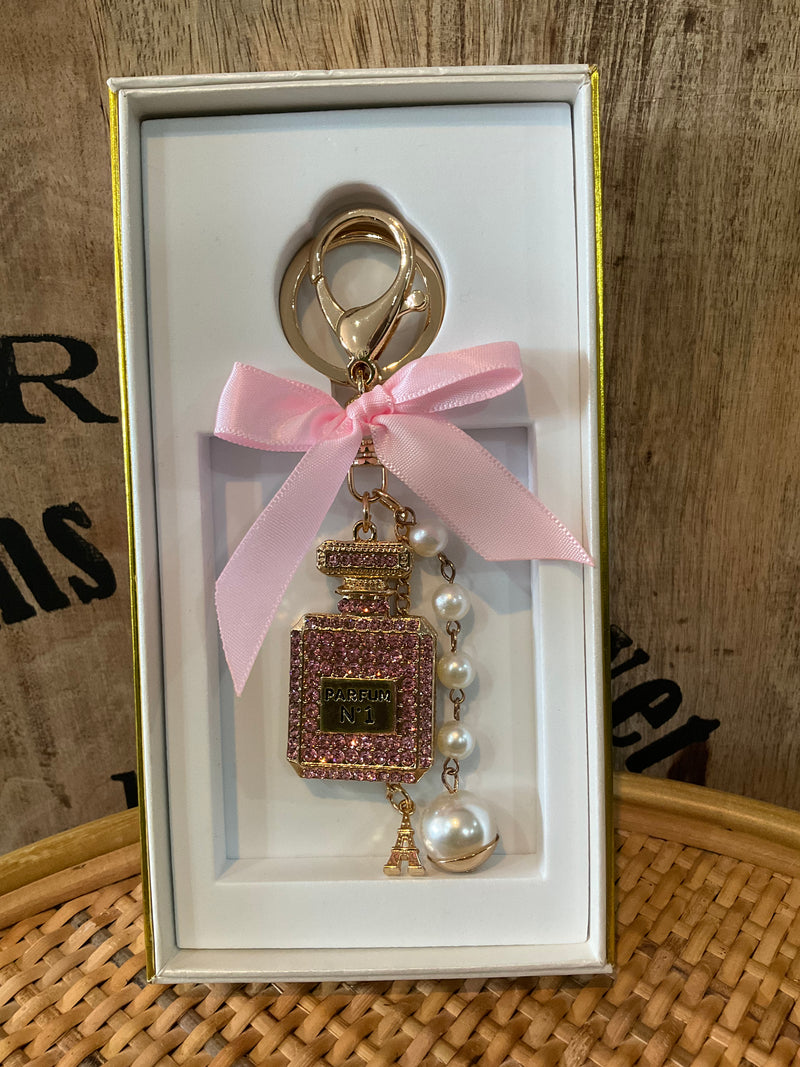 Bag / Key ring perfume pink