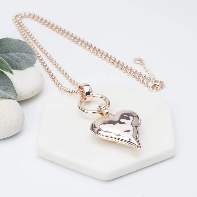 Lilly Co Australia Rose gold solid heart necklace