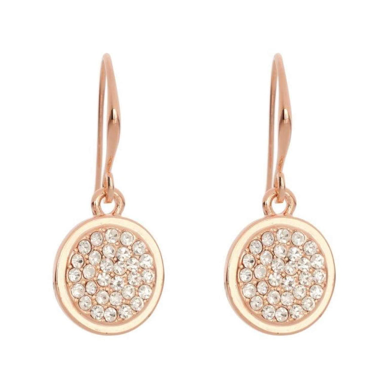 Lilly Co Australia Rose gold gem circle earrings