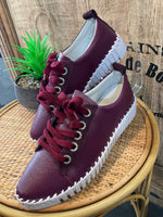 Lav-ish Leather Sneakers - Plum