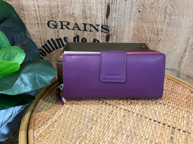 Genuine Italian Leather Wallet- Purple