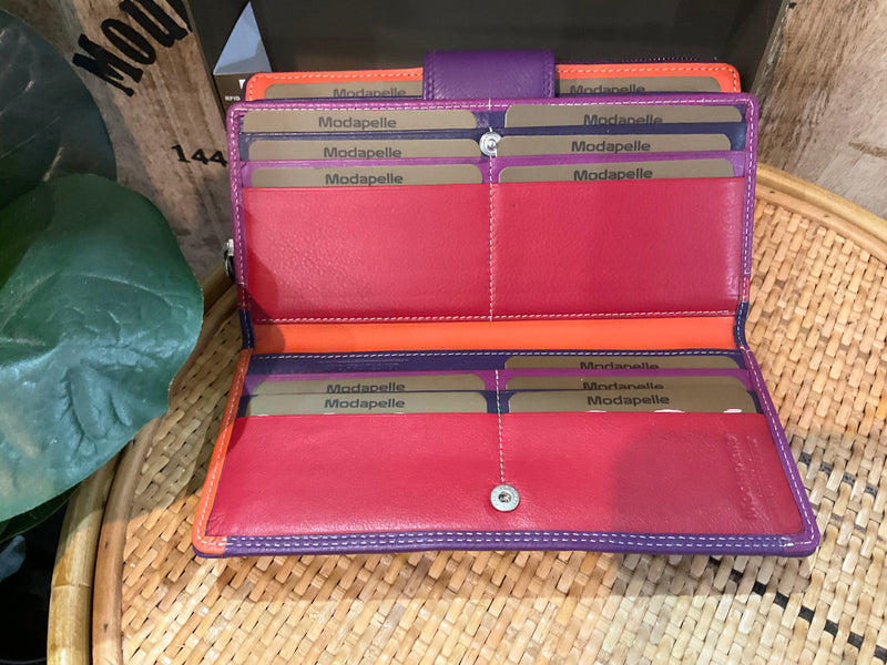 Genuine Italian Leather Wallet- Purple