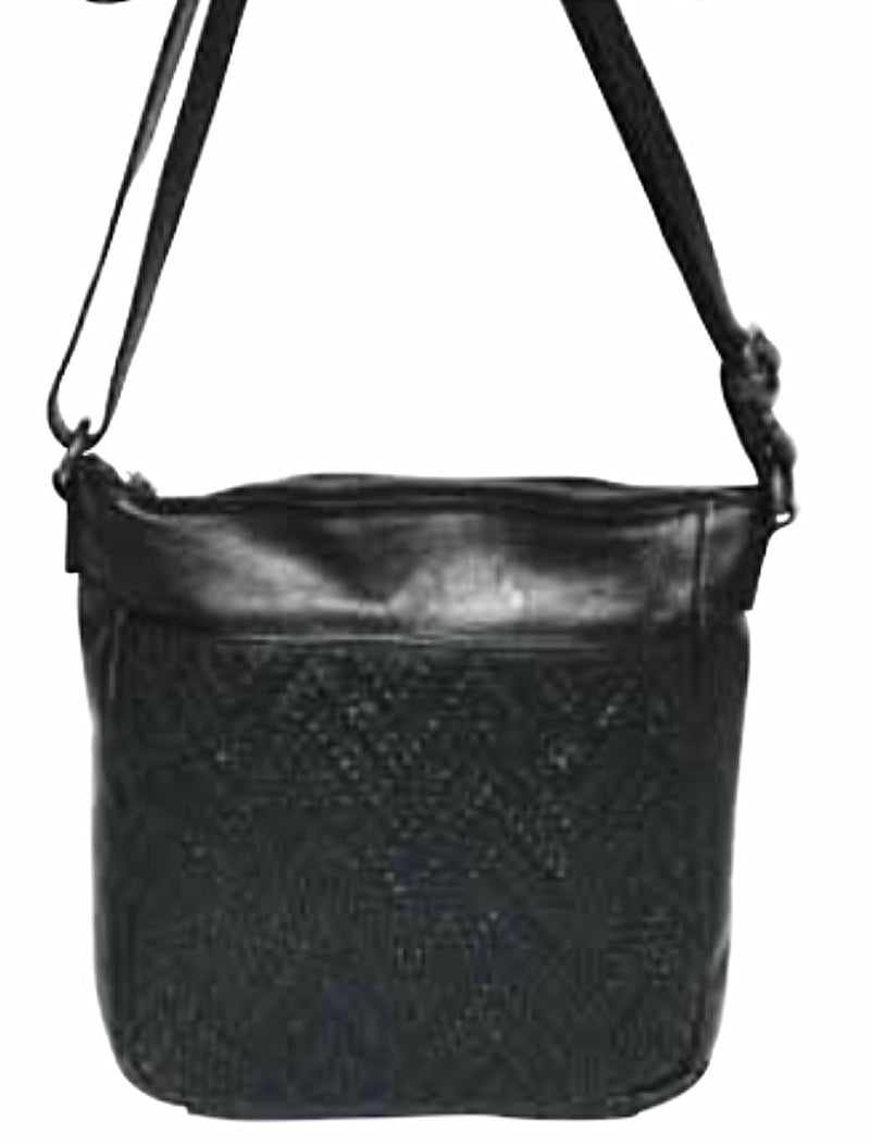 Ladies Leather cross body handbag- Black