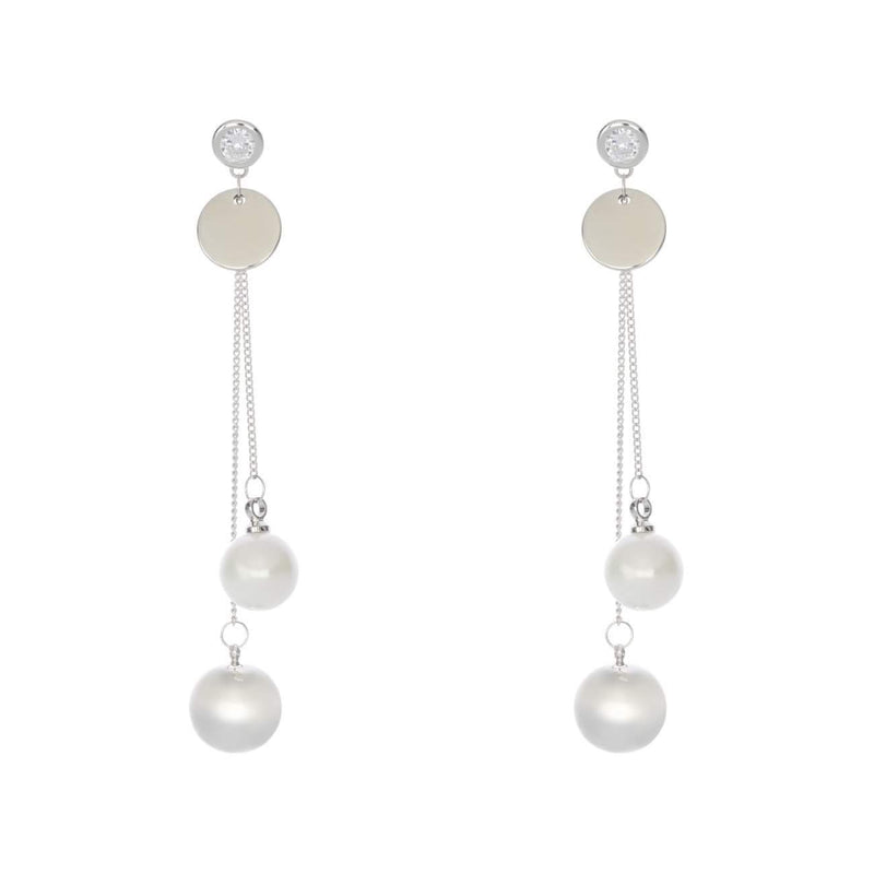 Lilly Co Australia pearl drop silver earrings