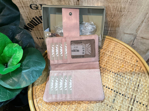 Genuine Italian Leather Wallet medium- Pink
