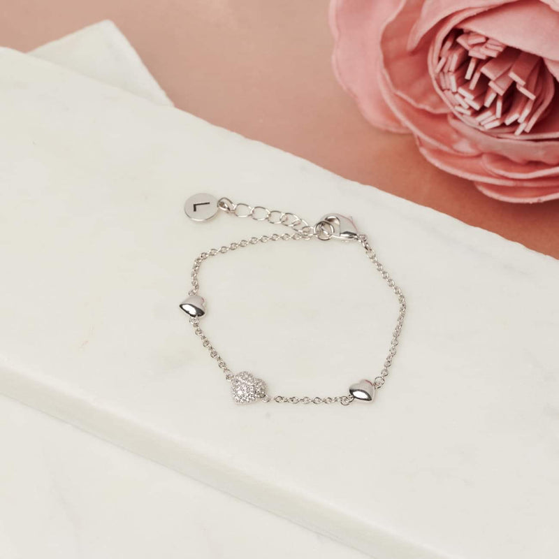 Lilly Co Australia silver heart bracelet